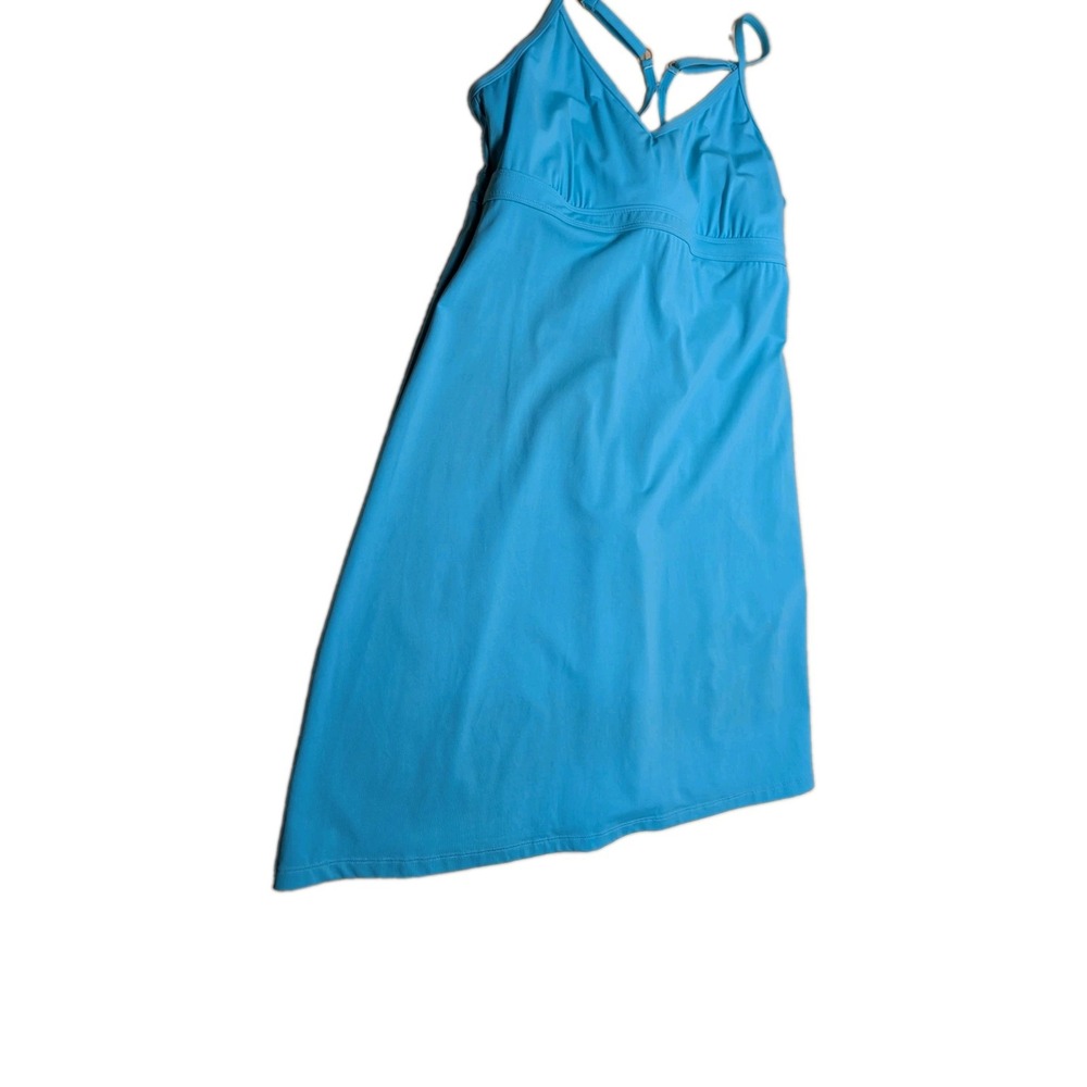 Athleta Women's Dress Sport Size 12 Turquoise Strappy Built In Bra Pickle Ball